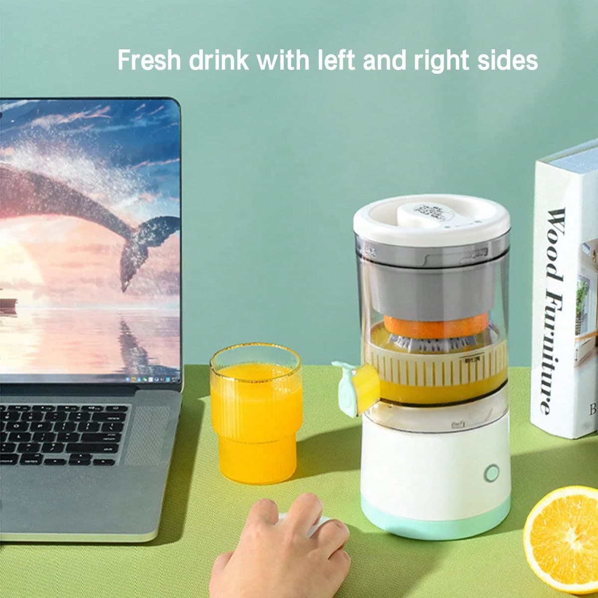 Presse-agrumes électrique, presse-agrumes orange, presse-agrumes citron électrique à haut rendement en jus, recharge USB, presse-agrumes de citron